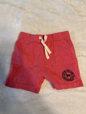 The Black Dog Kids Coral-Red Elastic Waist Shorts NWOT